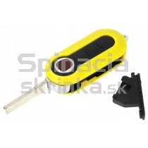 Obal kľúča, holokľúč pre Fiat 500, trojtlačítkový, žltý