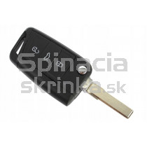 Obal kľúča, holokľúč pre Škoda Octavia III, trojtlačítkový, čierny