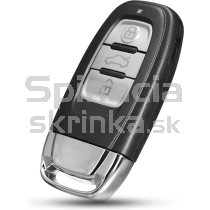 Obal kľúča, holokľúč, trojtlačítkový  pre Audi A8 4H, chróm