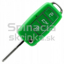 Obal kľúča, holokľúč pre Škoda Fabia II, trojtlačítkový, zelený