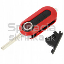 Obal kľúča, holokľúč pre Fiat Doblo, trojtlačítkový, červený