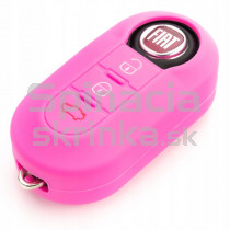 Silikonový obal, púzdro kľúča, ružový pre Fiat 500