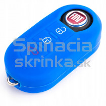 Silikonový obal, púzdro kľúča, modrý pre Fiat 500