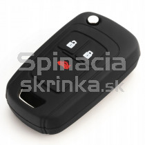 Silikonový obal, púzdro kľúča, čierny pre Opel Adam 3-tlačidlový