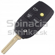 Obal kľúča, holokľúč pre Volvo S40, trojtlačítkový, farby čiernej