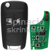 Obal kľúča, holokľúč pre Chevrolet Spark, 2-tlačítkový, s elektronikou