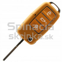 Obal kľúča, holokľúč pre Škoda Octavia, trojtlačítkový, žltý