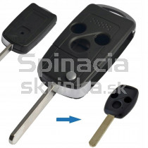 Obal kľúča, holokľúč pre Honda Civic, 3-tlačítkový, čierny
