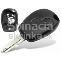 Obal kľúča, holokľúč pre Renault Clio III, 2-tlačítkový, čierny