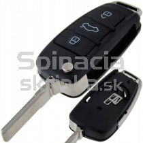 Obal kľúča, holokľúč pre Audi A4, 3-tlačítkový, čierny