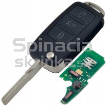 Obal kľúča, holokľúč pre VW Touareg, Phaeton 3-tlačítkový, s elektronikou