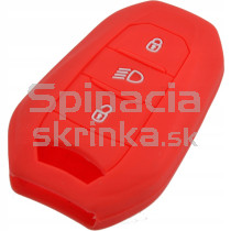 Silikonový obal, púzdro kľúča, červený pre Citroen C3, Spacetourer, C4, DS5