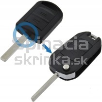 Obal kľúča, holokľúč pre Opel Corsa, Combo, Meriva dvojtlačítkový