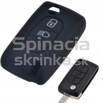 Silikonový obal, púzdro kľúča, čierny, Peugeot