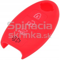 Silikonový obal, púzdro kľúča pre Nissan Note Juke Micra Cube X-Trail Murano Qashqai červený
