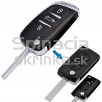 Obal kľúča, holokľúč Obal kľúča, holokľúč Peugeot RCZ, 207, 307, 308 trojtlačítkový 05-16