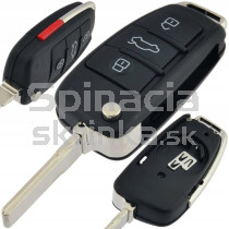 Obal kľúča, holokľúč pre Audi, 4-tlačítkový, čierny Hrot: HU66