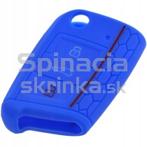 Silikonový obal, púzdro kľúča pre Škoda modrý