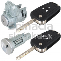 Vložka zámku ľavých predných dverí + vložka spínacej skrinky + 2 kľúče s elektronikou Opel Vectra C