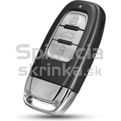 Obal kľúča, holokľúč, trojtlačítkový  pre Audi Q7, chróm