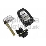 Obal kľúča, holokľúč, trojtlačítkový  pre Audi A5 8T3, chróm a