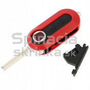 Obal kľúča, holokľúč pre Peugeot Boxer, trojtlačítkový, červený