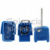 Obal kľúča, holokľúč pre Škoda Roomster, trojtlačítkový, modrý b