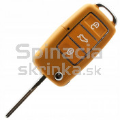 Obal kľúča, holokľúč pre VW Jetta III, trojtlačítkový, žltý