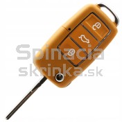 Obal kľúča, holokľúč pre VW T5, trojtlačítkový, žltý