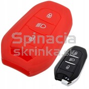 Silikonový obal, púzdro kľúča, červený pre Peugeot 508, 3008, 5008 a