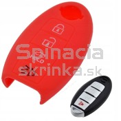 Silikonový obal, púzdro kľúča pre Nissan Note Juke Micra Cube X-Trail Murano Qashqai červený a