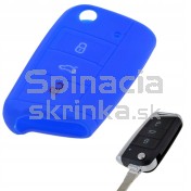 Silikonový obal, puzdro kľúča pre Škoda Superb Rapid Fabia Octavia modrý a