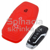 Silikonový obal, puzdro kľúča pre Ford B-Max C-Max S-Max Fiesta Focus Kuga Galaxy Mondeo Edge Mustang Fusion F-150 červený a