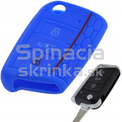 Silikonový obal, púzdro kľúča pre Škoda modrý a